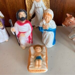 Vintage 1940’s/1950’s Celluloid Plastic Nativity Set 9 Piece Set